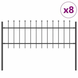 Clôture de jardin WOERDEN 8 pc 13,6 x 0,6 m Gris vidaXL