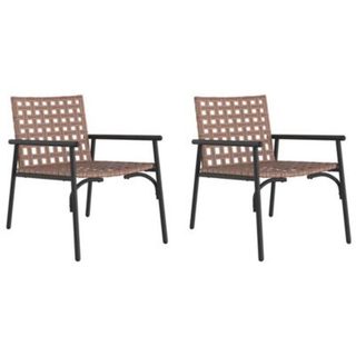 Chaise de jardin 2 pc Marron polyrotin vidaXL