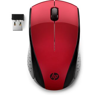 Souris sans fil HP 220 Rouge Résolution capteur 1300 dpi connexion 2,4 Ghz 3 boutons 7KX10AA