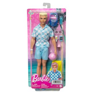 barbie®-ken® plage-poupée blonde short de bain et accessoires de plage