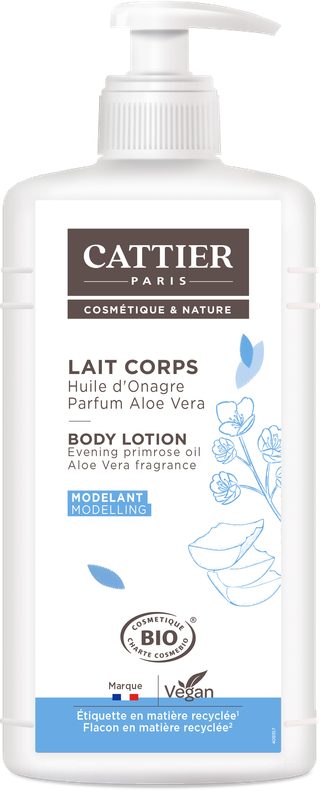 Cattier Lait corps modelant Aloe vera onagre - 500ml Bio