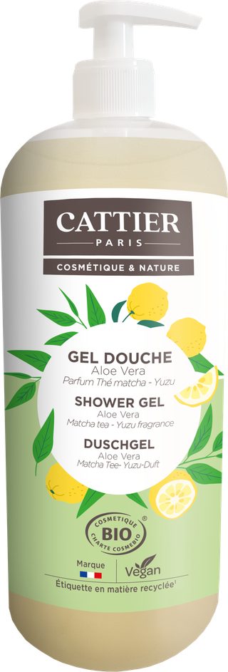 Cattier Gel douche 1L - Parfum Thé matcha yuzu - 1L Bio