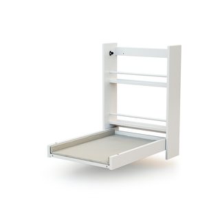WEBABY - Table à langer murale rabattable en bois avec matelas ESSENTIEL Blanc