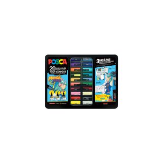 Marqueurs - POSCA - Mallette Manga Hero - 20 couleurs - Tout support -