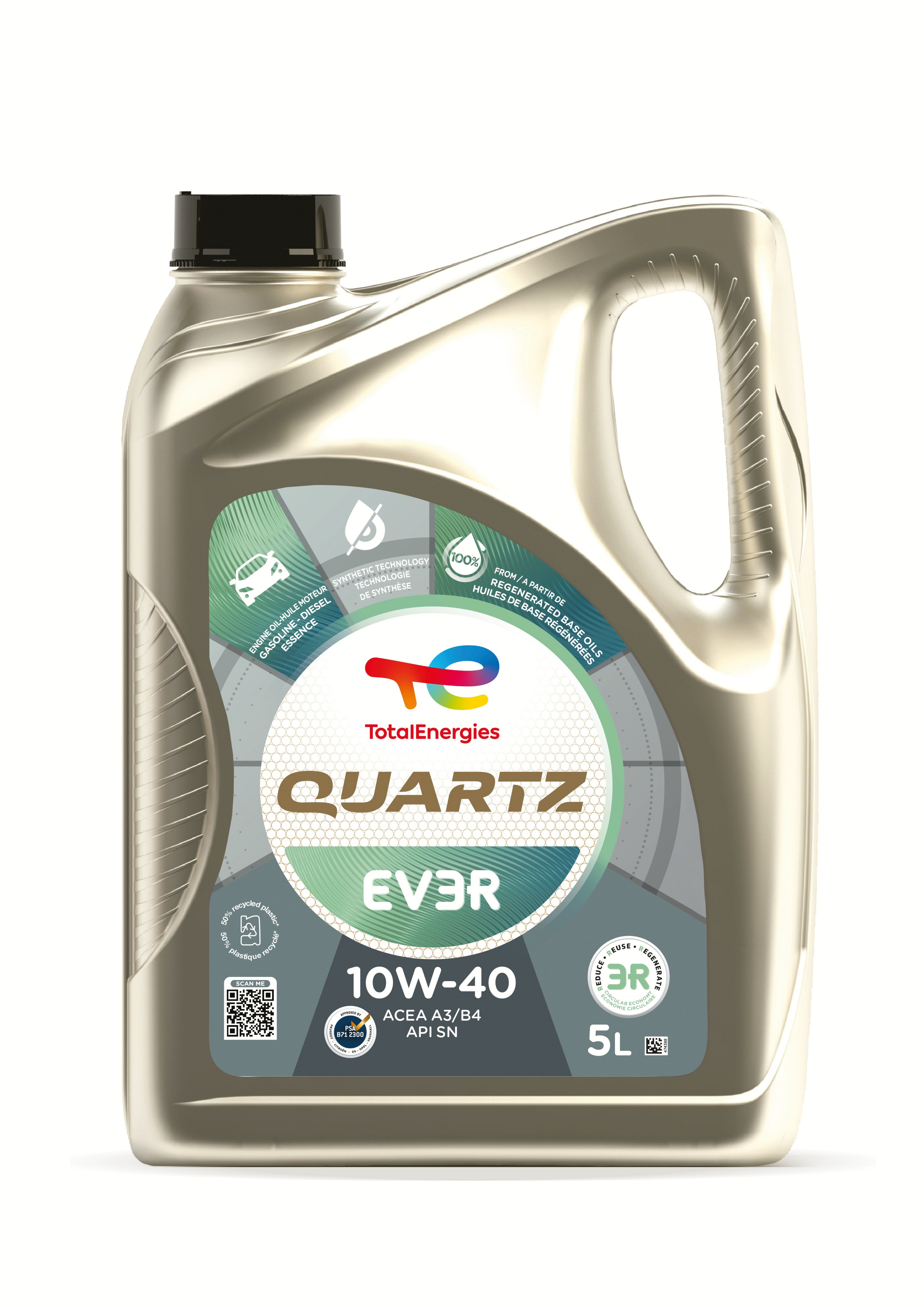 Total Energies Huile moteur - Quartz EV3R 10W-40 - 5L