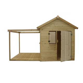 Maisonnette EPICERIE DHT lg2445xp1287xht1629mm ép.12mm sapin naturel Sapin-Epicéa naturel  FSC 100%