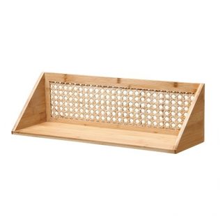 Calicosy Etagère murale en bambou et rotin naturel L60 cm - TIYA