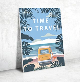 PEINTURE AU NUMERO 30x40 cm - TIME TO TRAVEL