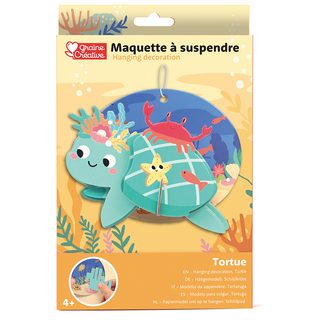 MAQUETTE A SUSPENDRE TORTUE 3D CARTON