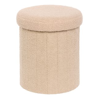 POUF PLIANT ROND BOUCLE "JAIKO" BEIGE