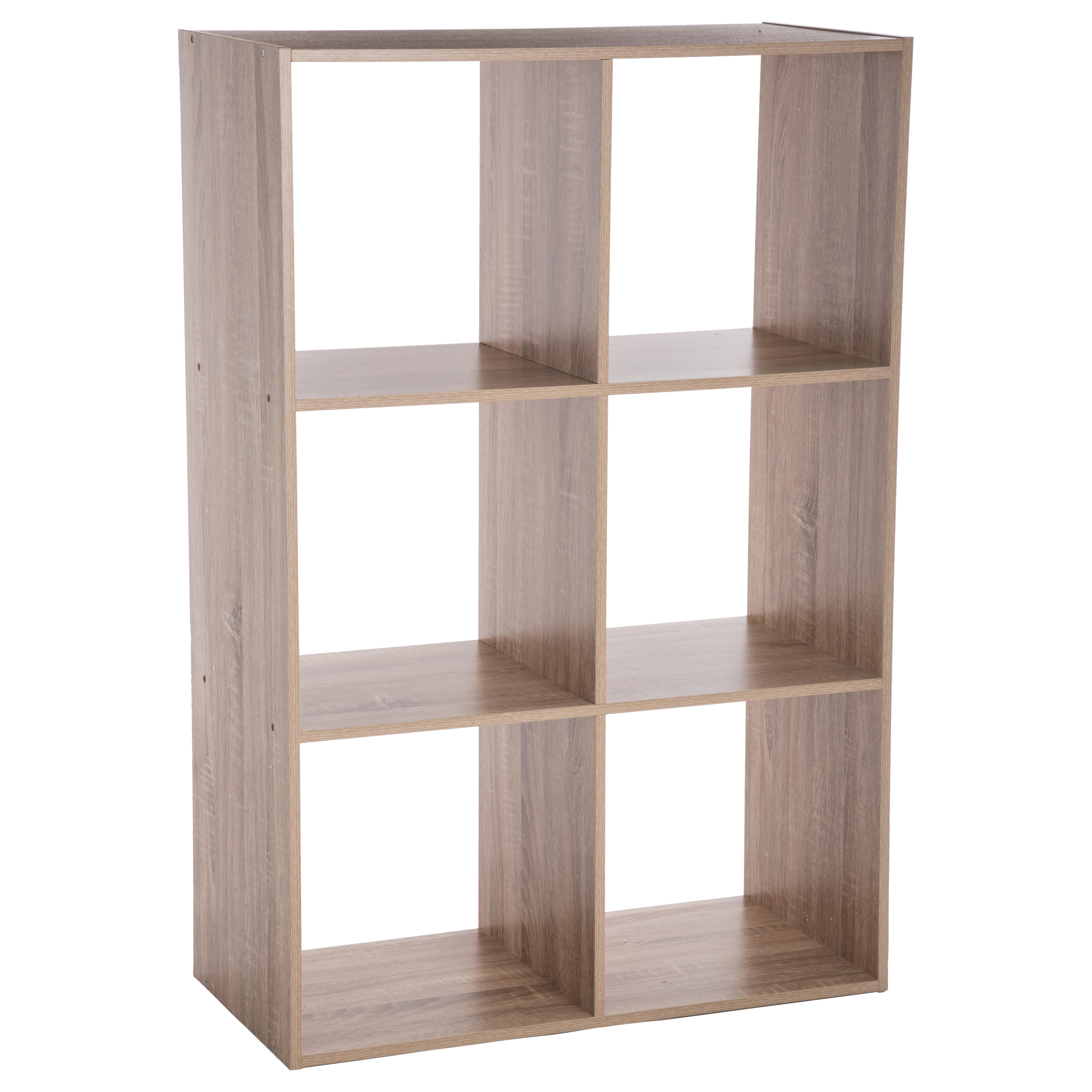 Étagère en bois 6 cases Mix coloris naturel