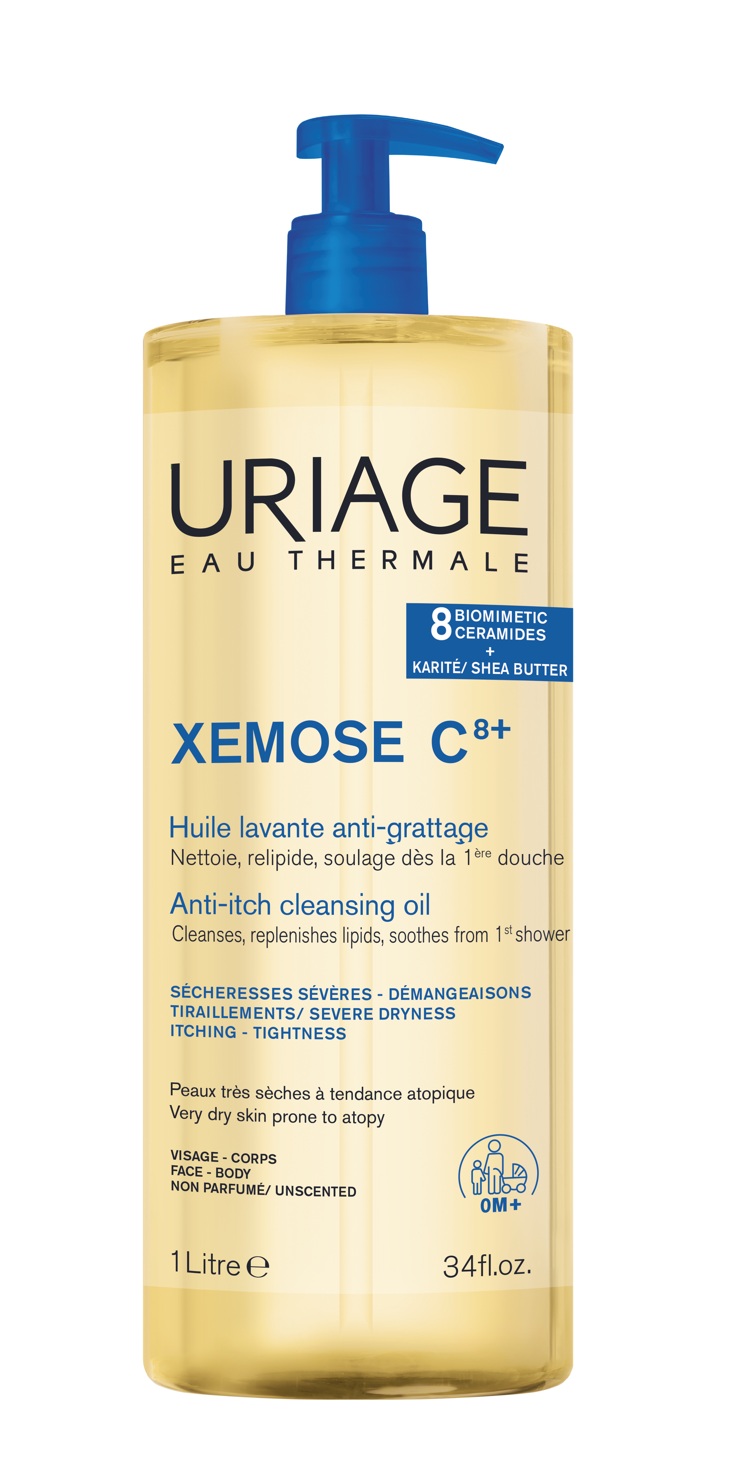 Uriage Xémose C8+ Huile lavante apaisante 1L