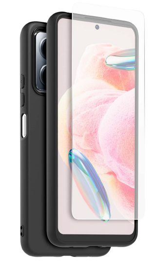 Pack Coque arrière semi-rigide noir & Protège-écran en verre trempé pour Redmi Note 13 4G