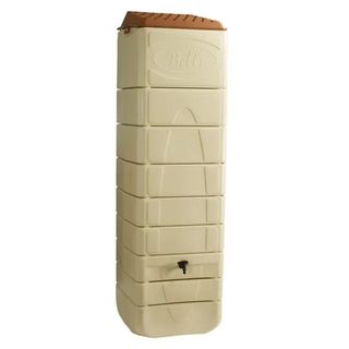 Belli Récupérateur d'eau de pluie 650L coloris beige L.60 x l.60 x H.200 cm