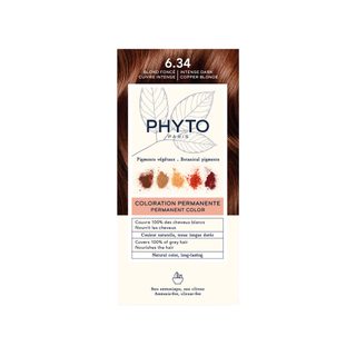 Phyto Kit Coloration Permanente 6.34 Blond Foncé Cuivré 50ml + 50ml + 10ml
