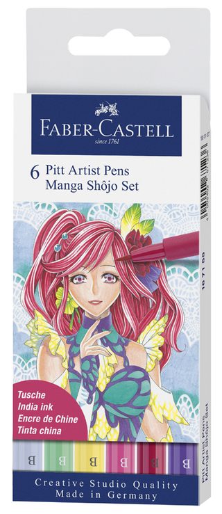 Feutres Pitt Artist pen Manga set 6x Shôjo