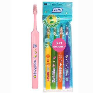 TePe Brosses à dents Kids extra-souple 4 pcs (3 + 1 gratuite)