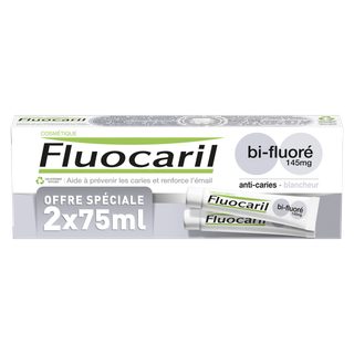 Fluocaril Dentifrice Blancheur Bi-Fluoré 145mg 2x75ml