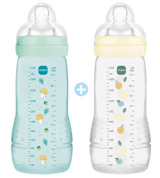 MAM Bouteille Easy Active 330 ml Pack 2 Ice Pearl Tétine SkinSoft