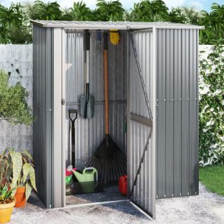 Vidaxl Abri de jardin Gris 180,5x97x209,5 cm Acier galvanisé