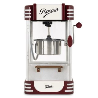 H.Koenig Machine A Popcorn - Design Retro - Capacité 50g - Lumiere Intérieure