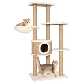 Vidaxl Arbre à chat - Herbiers marins - 126 cm - Beige - Montage requis