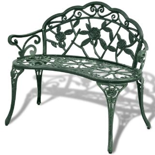 Vidaxl Banc de jardin 100 cm Aluminium coulé Noir 317740