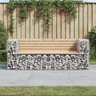 Vidaxl Banc de jardin design gabion 184x71x65 5 cm bois massif de pin 3196236