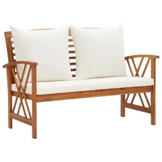 Vidaxl Banc de jardin avec coussins 119 cm Bois solide dacacia