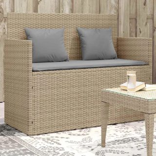 vidaXL Banc de jardin Beige Résine tressée