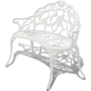 Vidaxl Banc de jardin 100 cm Aluminium coulé Blanc 42167