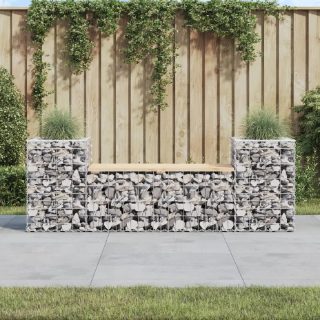 Vidaxl Banc de jardin design gabion 183x41x60 5 cm bois massif de pin 834387