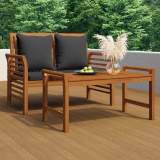 Vidaxl Banc avec coussins 120 cm - Bois d'acacia