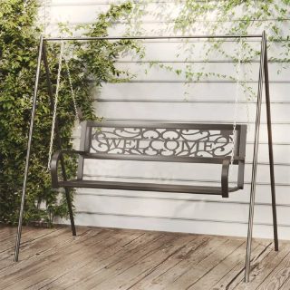 Vidaxl Balancelle de jardin 125 cm Acier et plastique Noir 125 x 53.5 x 42 cm (l x P x H)
