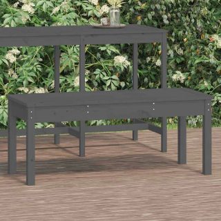 Vidaxl Banc de jardin gris 109x44x45 cm bois massif de pin 824006