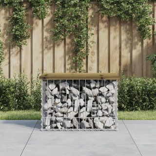 Vidaxl Banc de jardin design gabion 63x44x42 cm bois de pin imprégné 834355