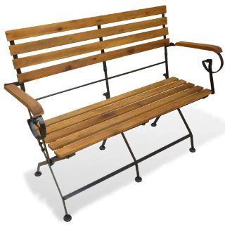 Vidaxl Banc pliable - 112 cm - Bois dacacia - Résistant aux intempéries - Design classique