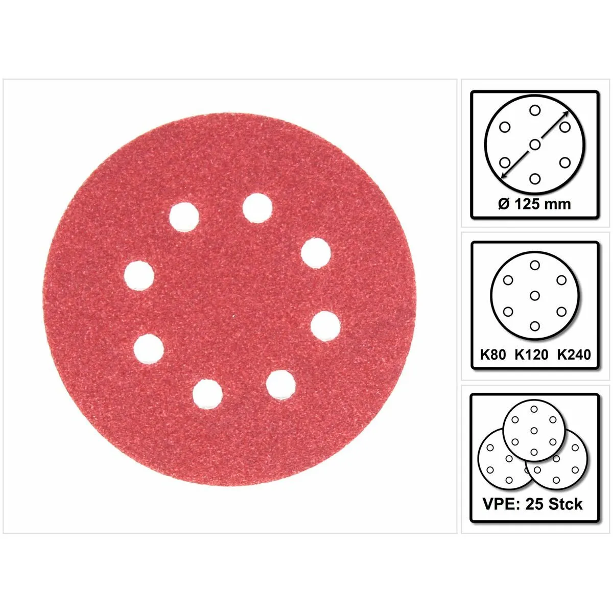 Bosch Disques abrasifs 125 mm velcro - rouge