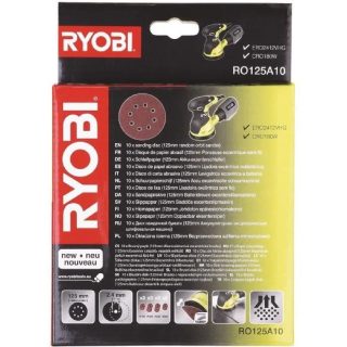 Ryobi disques abrasifs 125 mm - x10