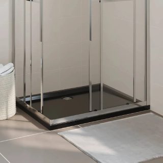Vidaxl Receveur de douche rectangulaire ABS Noir 80x100 cm