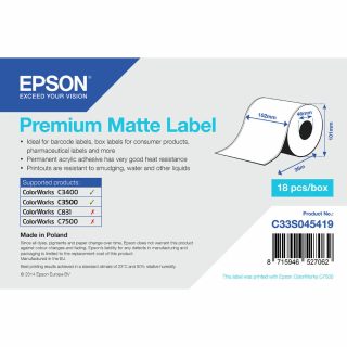 Epson Rouleau Papier Thermique C33S045419