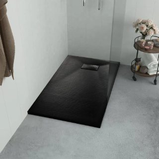 Vidaxl Bac de douche SMC noir 90x80 cm