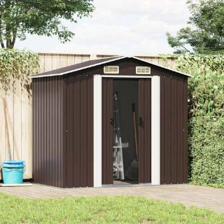 Vidaxl Abri de stockage marron 204x132x186 cm