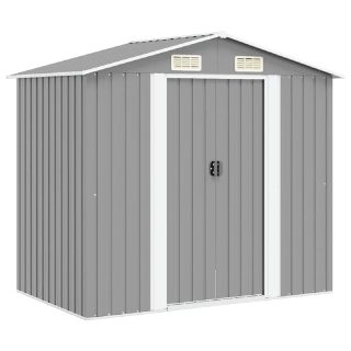 Vidaxl Abri de stockage pour jardin Métal Gris 204 x 132 x 186 cm 42983