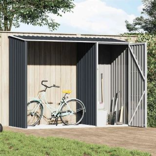 vidaXL Abri à bois de jardin 245x98x159 cm - Anthracite