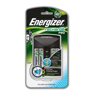 Chargeur Pro 2000 mAh recharge 4 piles AA ou AAA avec indicateur de chargement