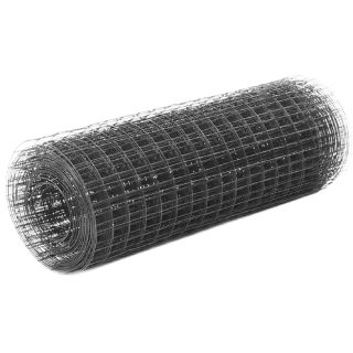 vidaXL Grillage acier PVC - 25x0,5 m - Gris