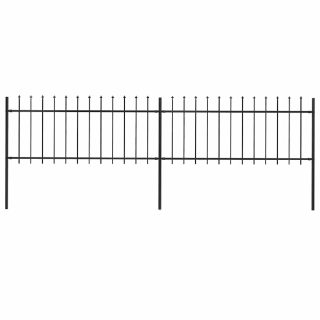 Vidaxl Clôture de jardin avec dessus en lance Acier 3,4x0,8 m