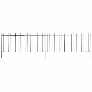 Vidaxl Clôture de jardin avec dessus en forme de lance en acier 671 x 150 cm Noir