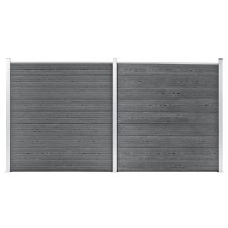 Vidaxl Clôture en WPC - Gris - 353x186 cm